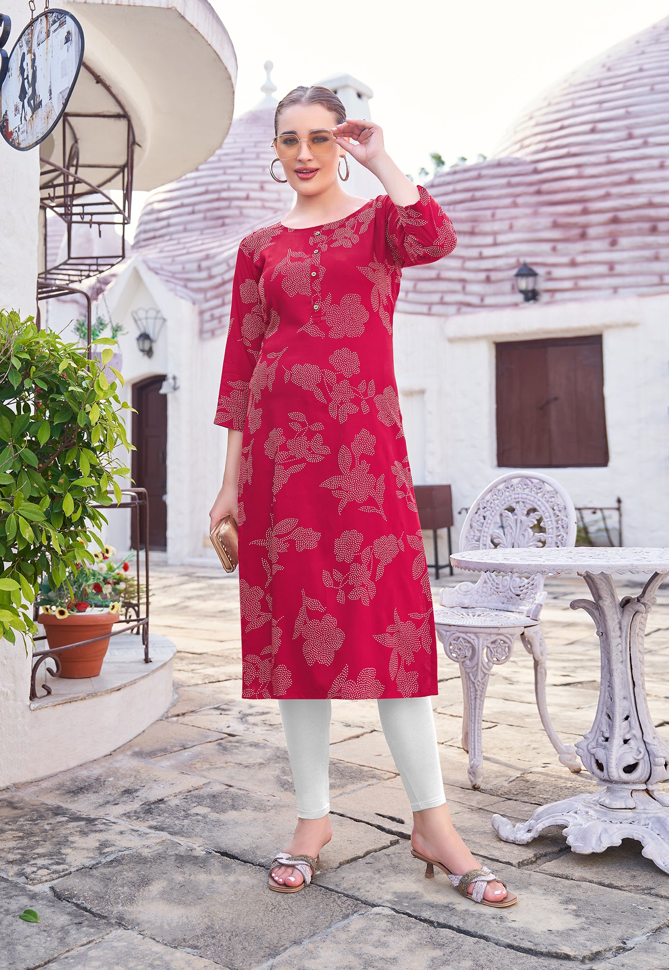 Women Ethnic Motifs Printed Kurti-AKSHARA-32