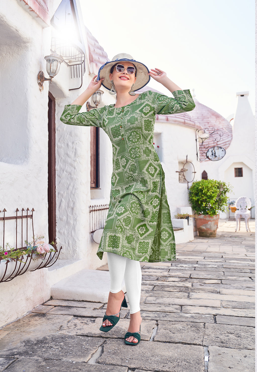 Women Ethnic Motifs Printed Kurti-AKSHARA-32
