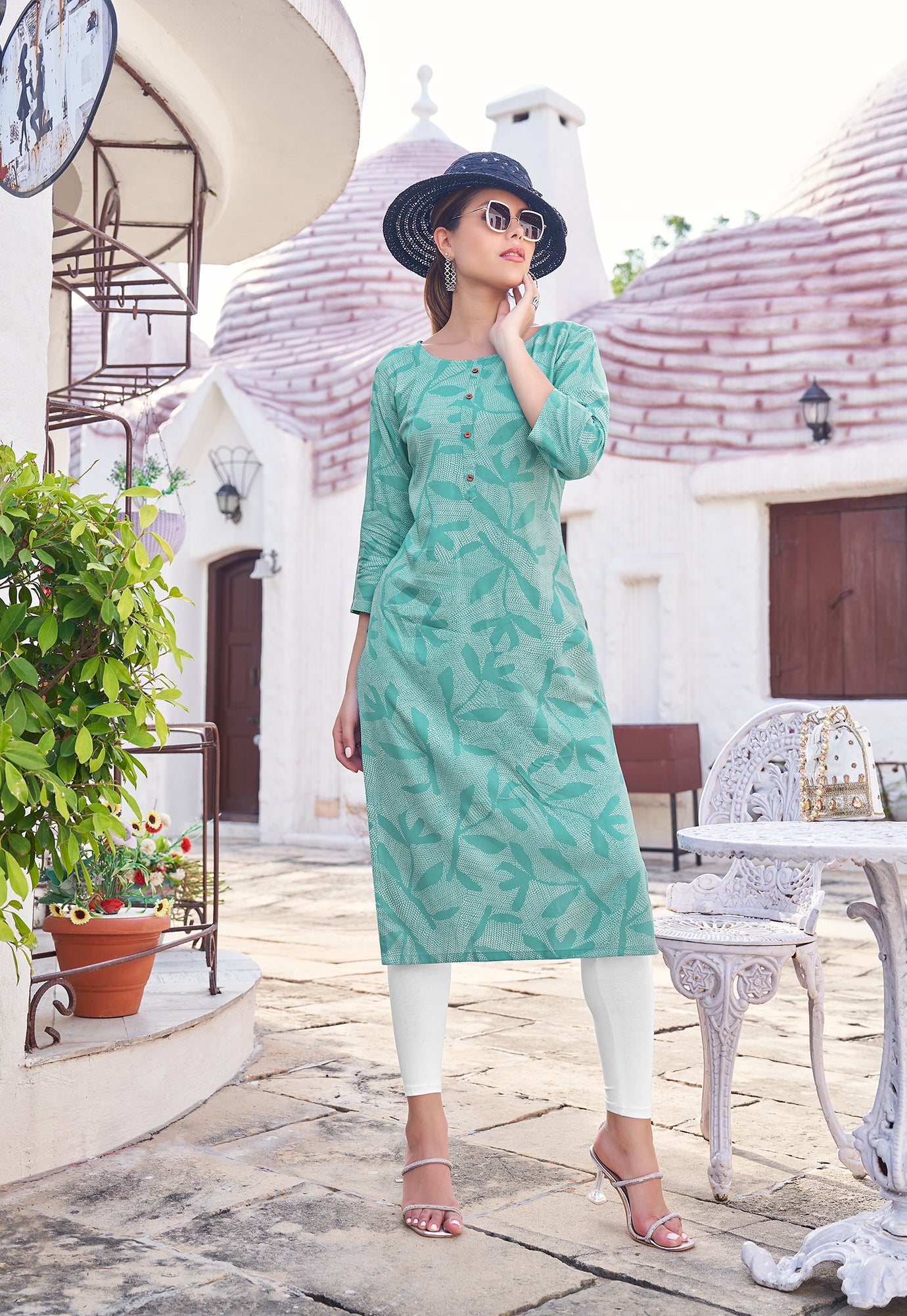 Women Ethnic Motifs Printed Kurti-AKSHARA-32