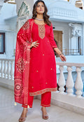 Women Printed Angrakha Pure Cotton Kurta with Trousers & With Dupatta-KS-213