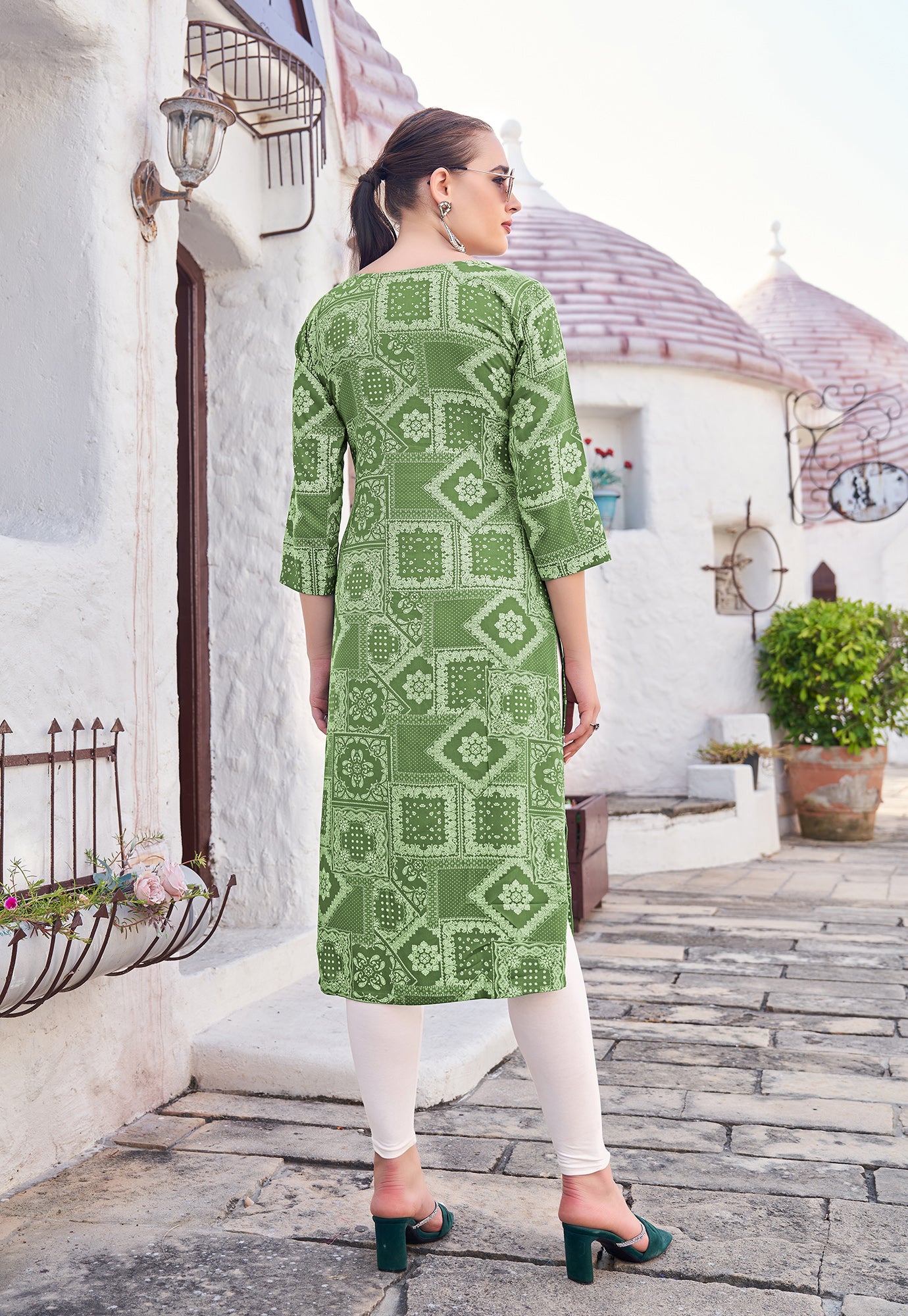Women Ethnic Motifs Printed Kurti-AKSHARA-32