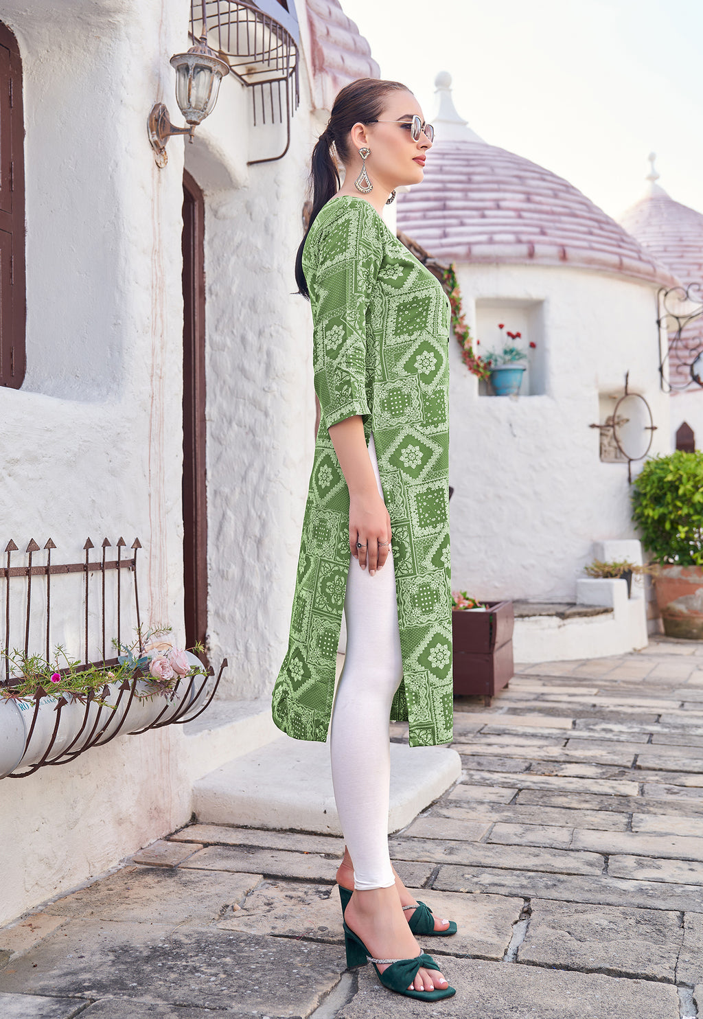 Women Ethnic Motifs Printed Kurti-AKSHARA-32