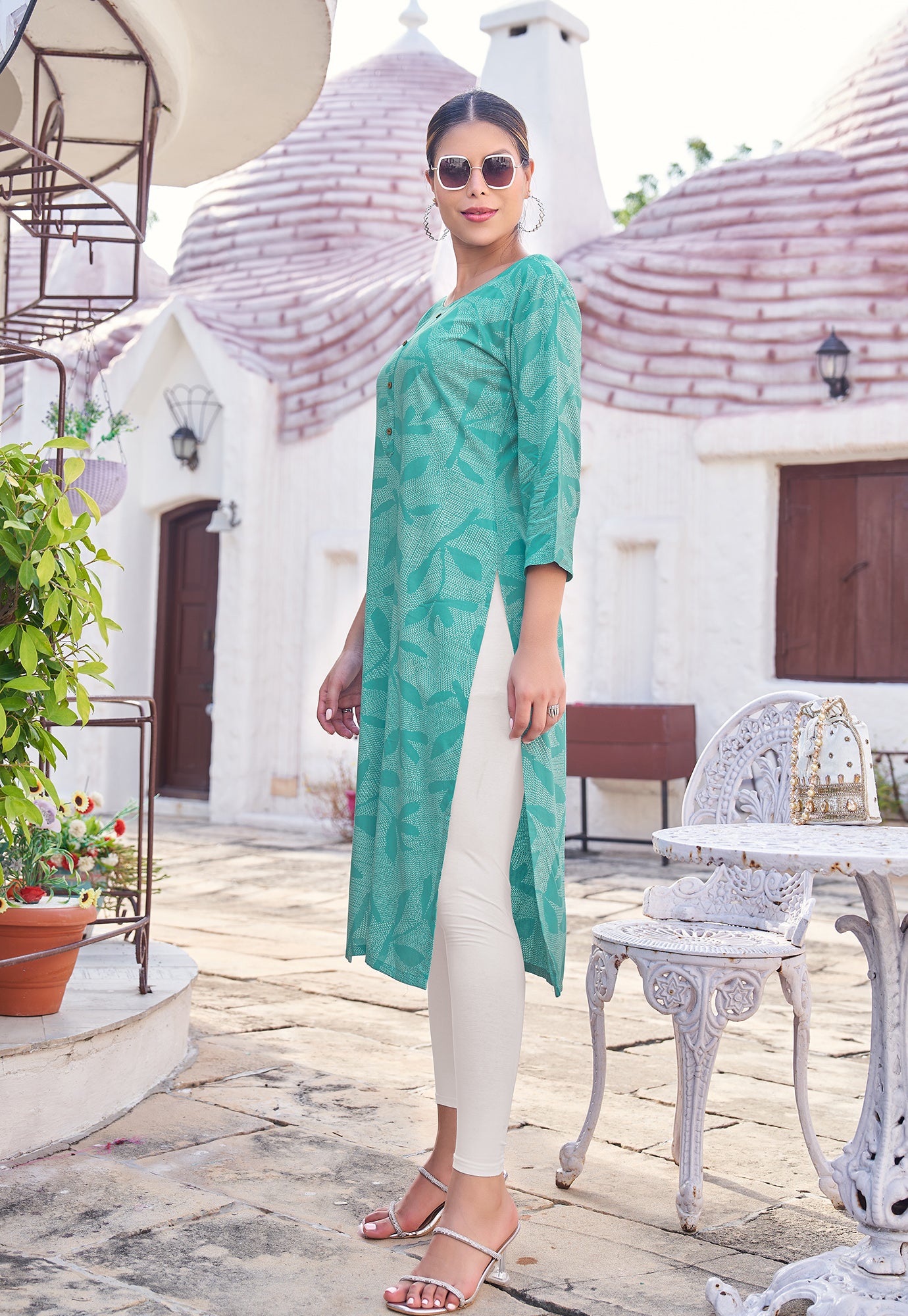 Women Ethnic Motifs Printed Kurti-AKSHARA-32
