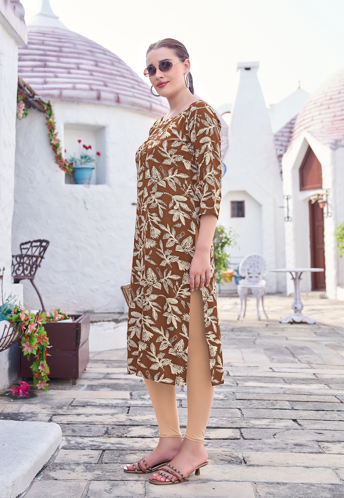 Women Ethnic Motifs Printed Kurti-AKSHARA-32
