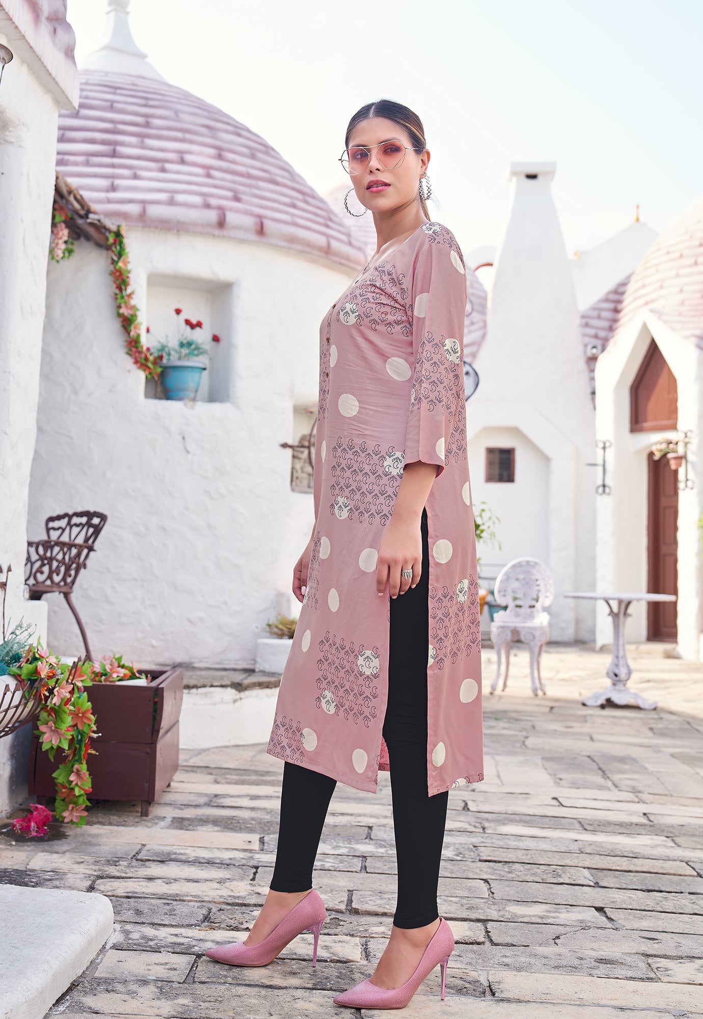 Women Ethnic Motifs Printed Kurti-AKSHARA-32