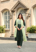 Women Rayon Print Straight Kurta With Pant And Dupatta Suit Set-RASHMIKA