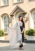 Women Rayon Print Straight Kurta With Pant And Dupatta Suit Set-RASHMIKA