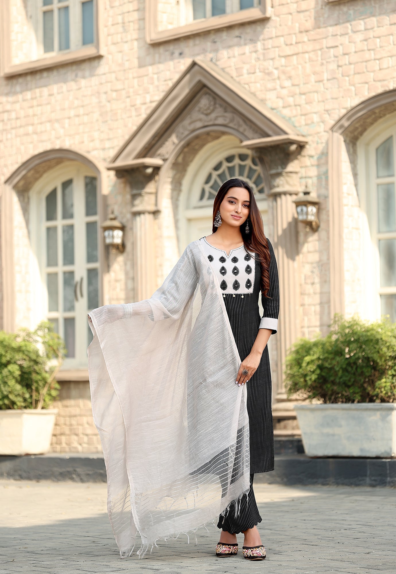 Women Rayon Print Straight Kurta With Pant And Dupatta Suit Set-RASHMIKA