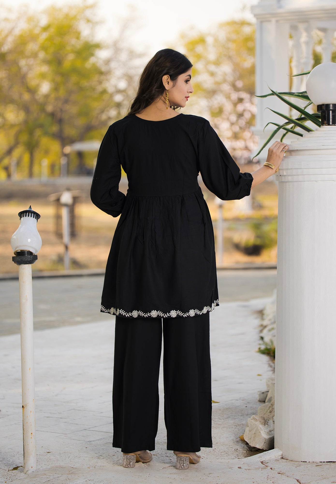 Women Rayon Comfortable and Stylish Kurta & Palazzo Set-ROZELLA
