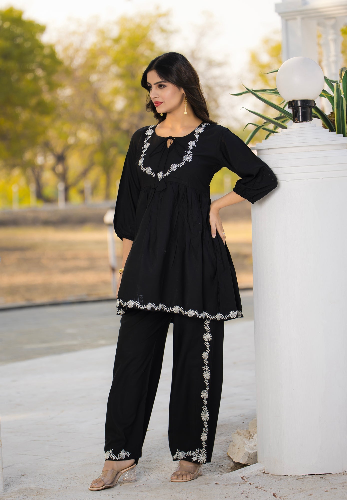 Women Rayon Comfortable and Stylish Kurta & Palazzo Set-ROZELLA