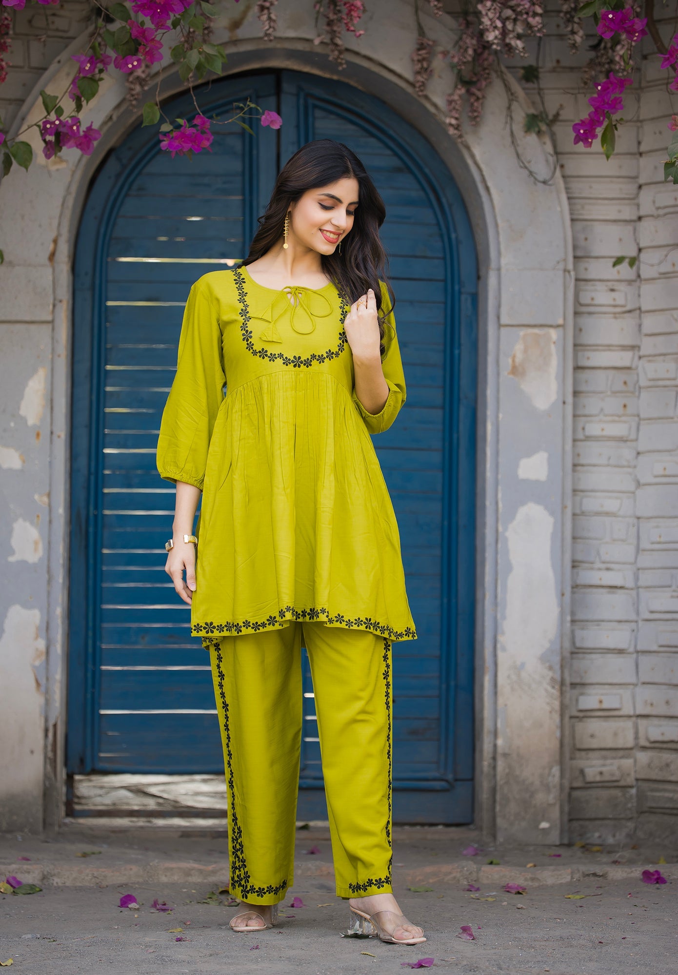 Women Rayon Comfortable and Stylish Kurta & Palazzo Set-ROZELLA
