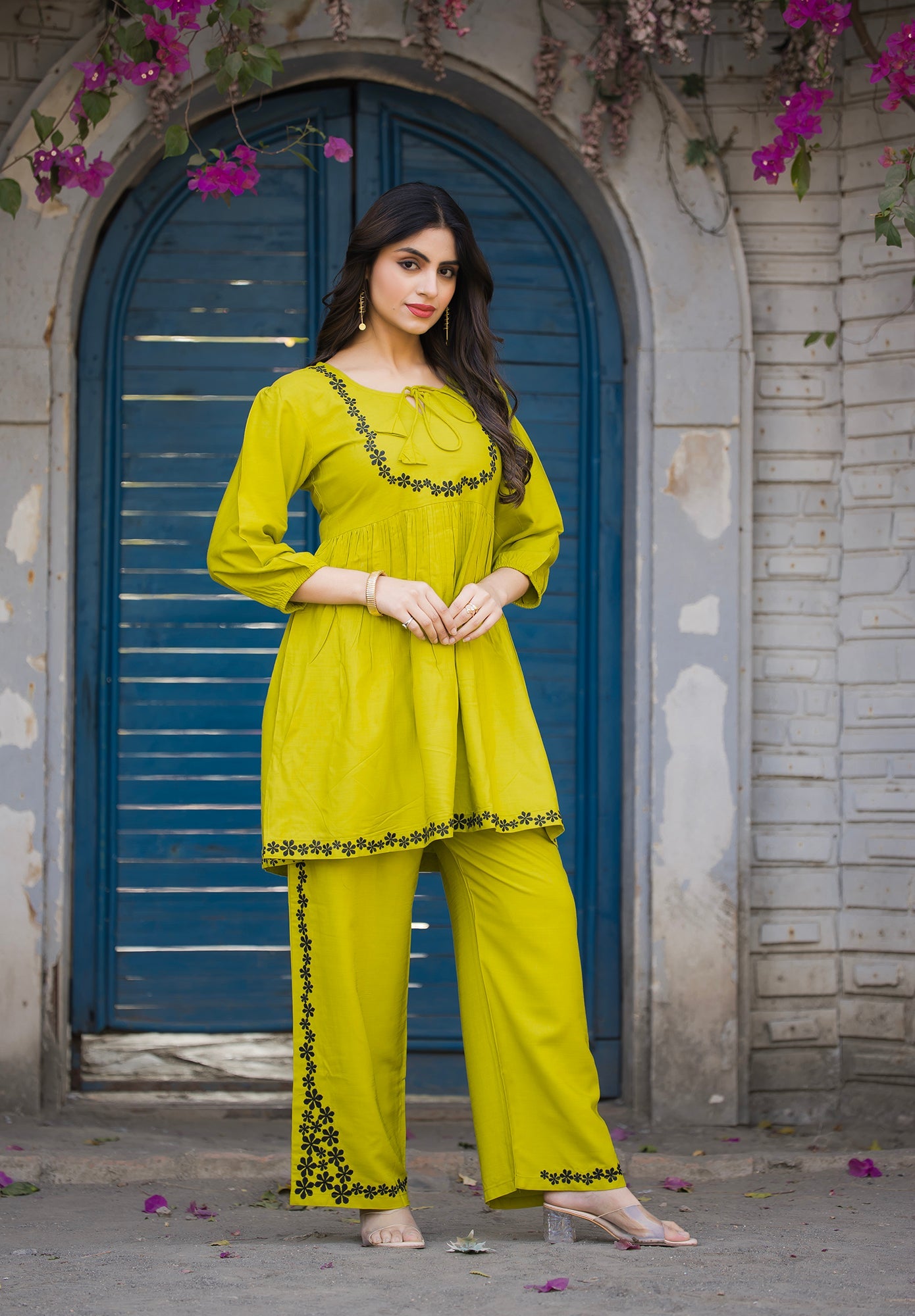 Women Rayon Comfortable and Stylish Kurta & Palazzo Set-ROZELLA