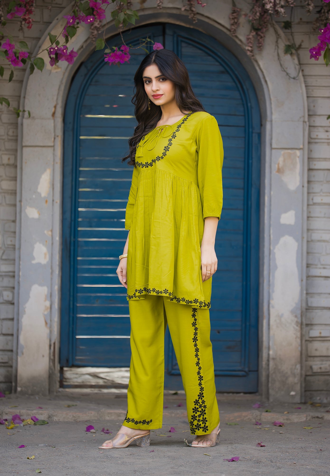 Women Rayon Comfortable and Stylish Kurta & Palazzo Set-ROZELLA