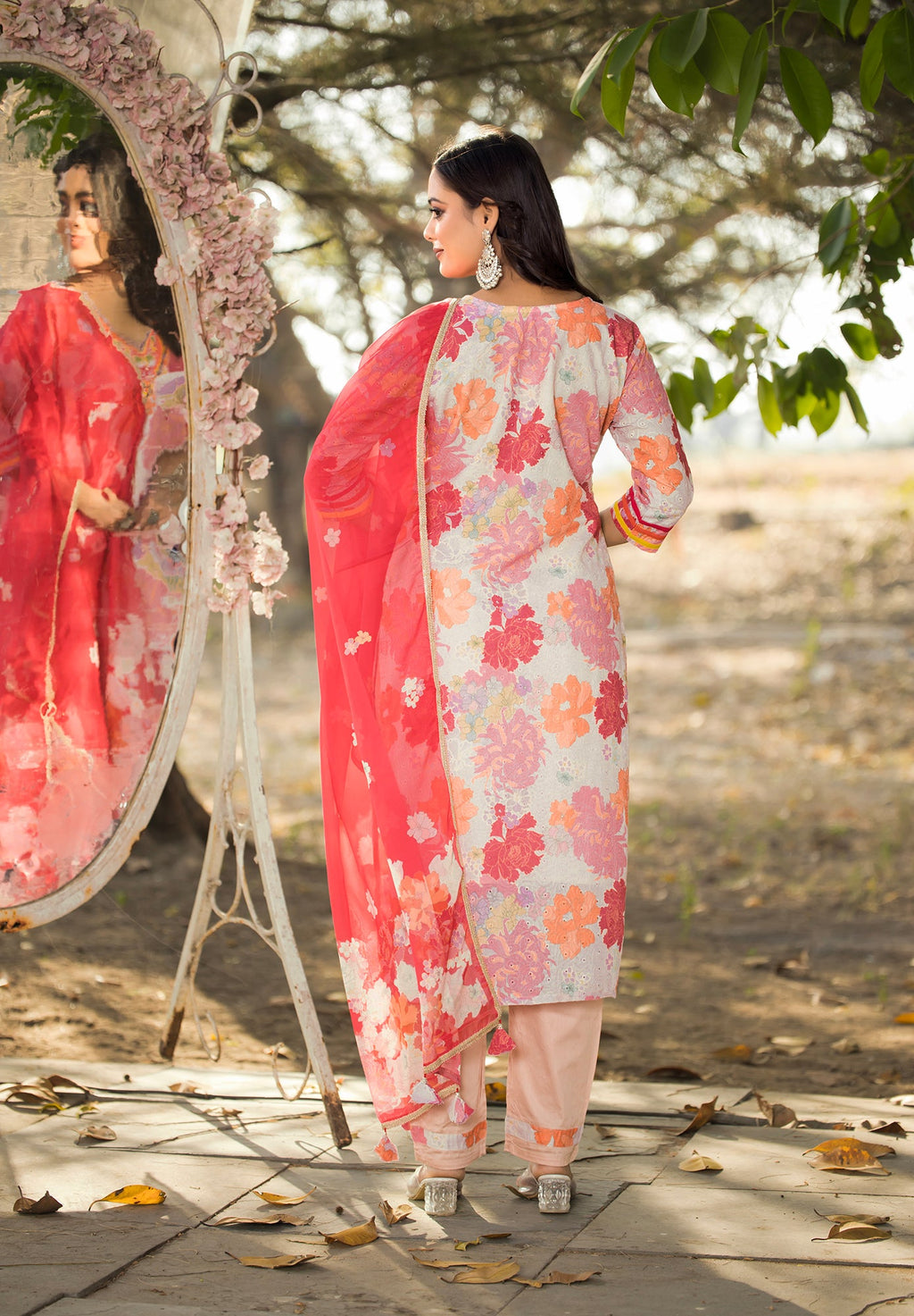 Orange Kurta with Palazzo Pants: A Vibrant Ensemble-MT-8168