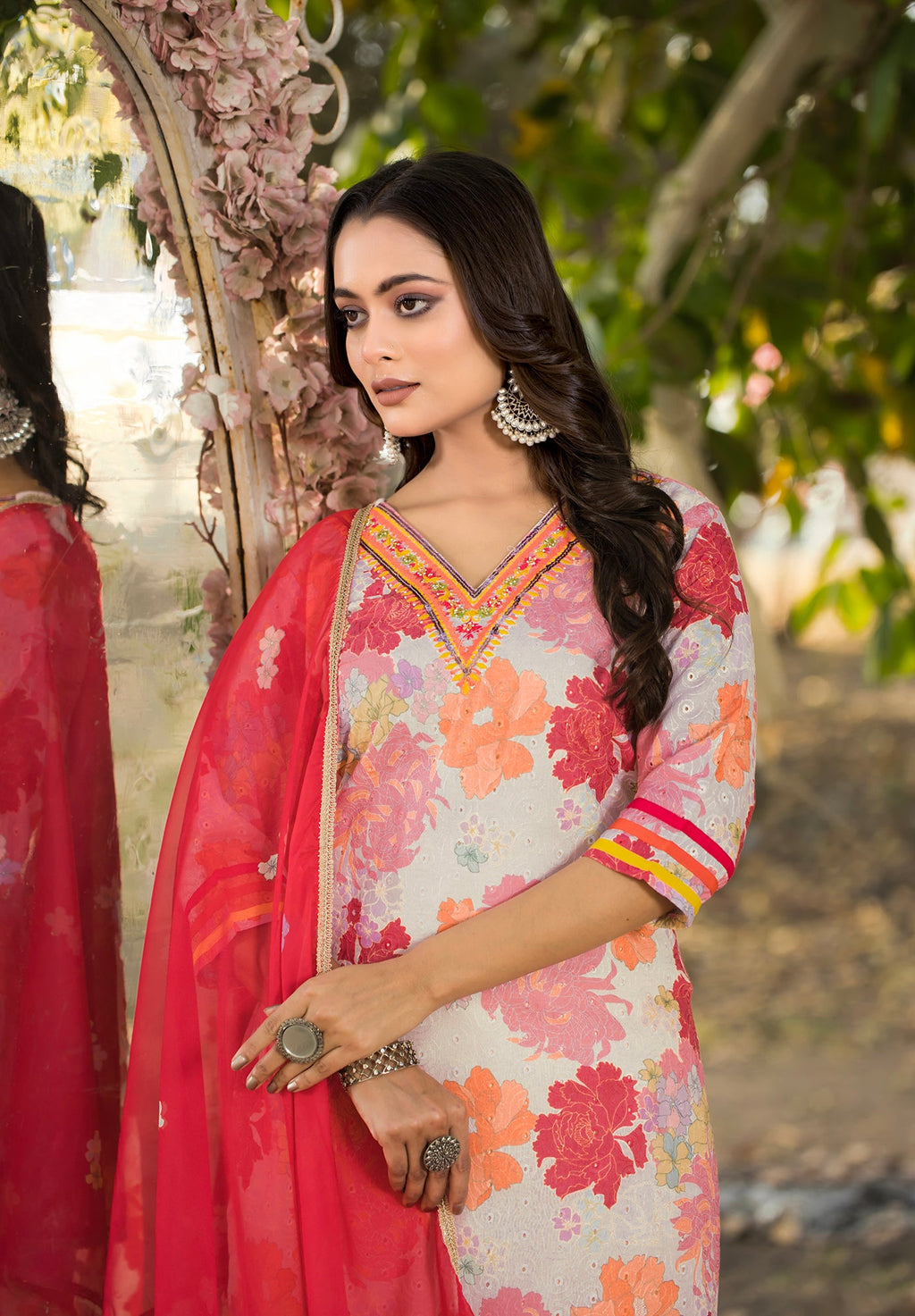 Orange Kurta with Palazzo Pants: A Vibrant Ensemble-MT-8168