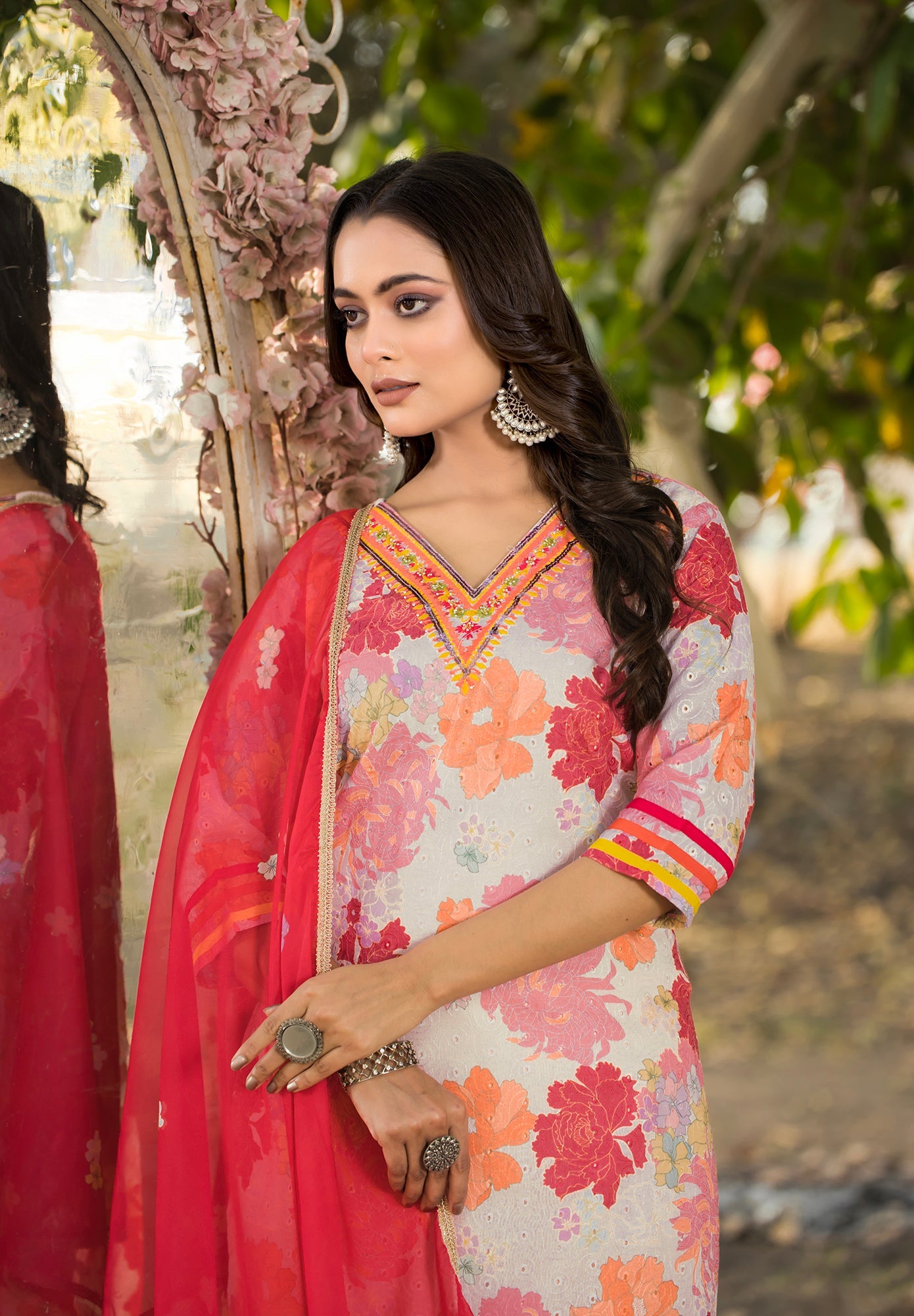 Orange Kurta with Palazzo Pants: A Vibrant Ensemble-MT-8168
