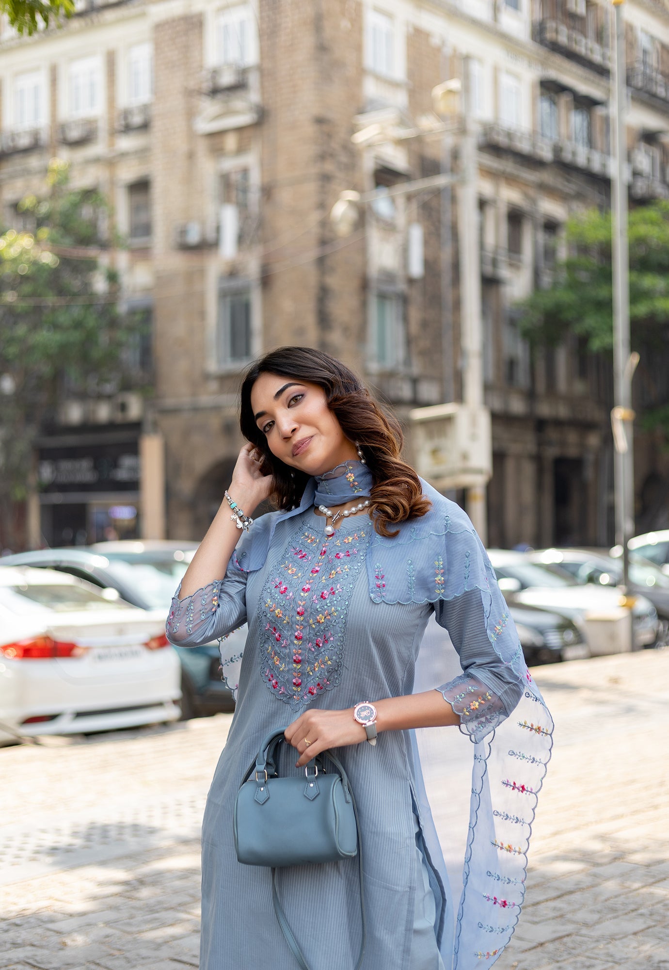 Women Embroidered Regular Work  Pure Cotton Kurta Set with Dupatta-CL-8044