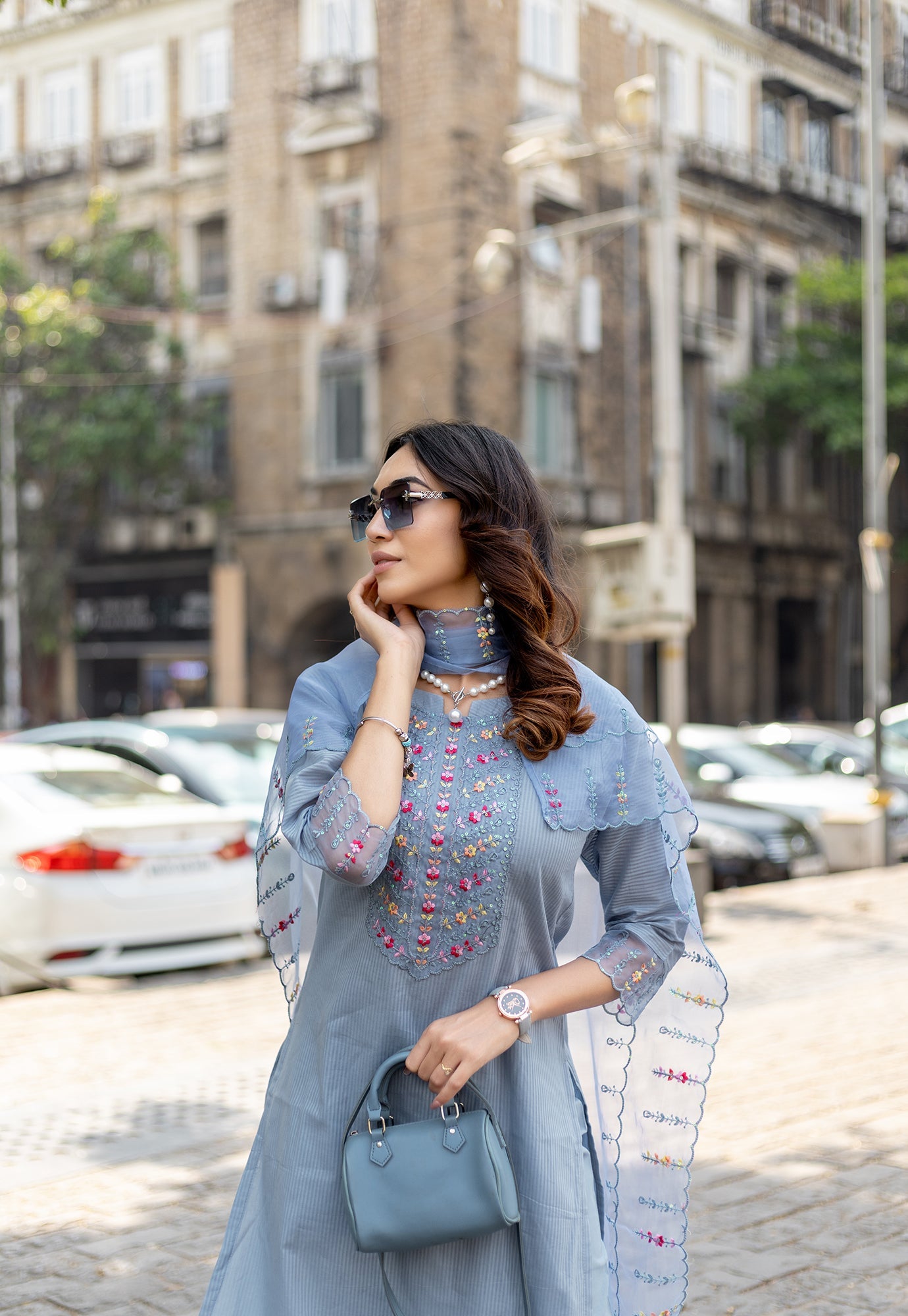 Women Embroidered Regular Work  Pure Cotton Kurta Set with Dupatta-CL-8044