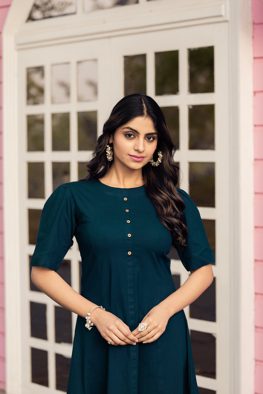 Women Navy Blue Colour Cotton Lycra Flare Above Mini Dress-OD12