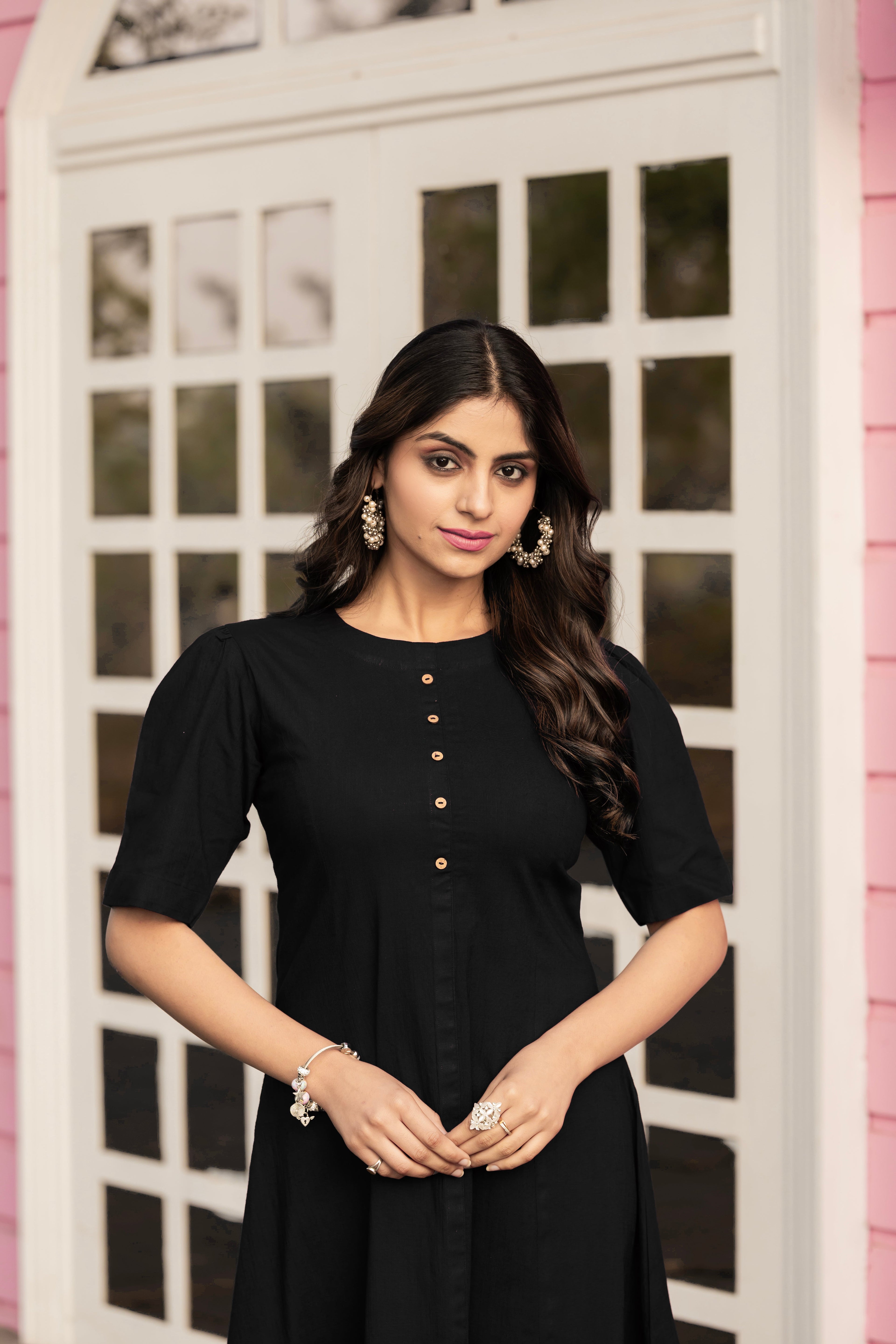 Women Black Colour Cotton Lycra Flare Above Mini Dress-OD13