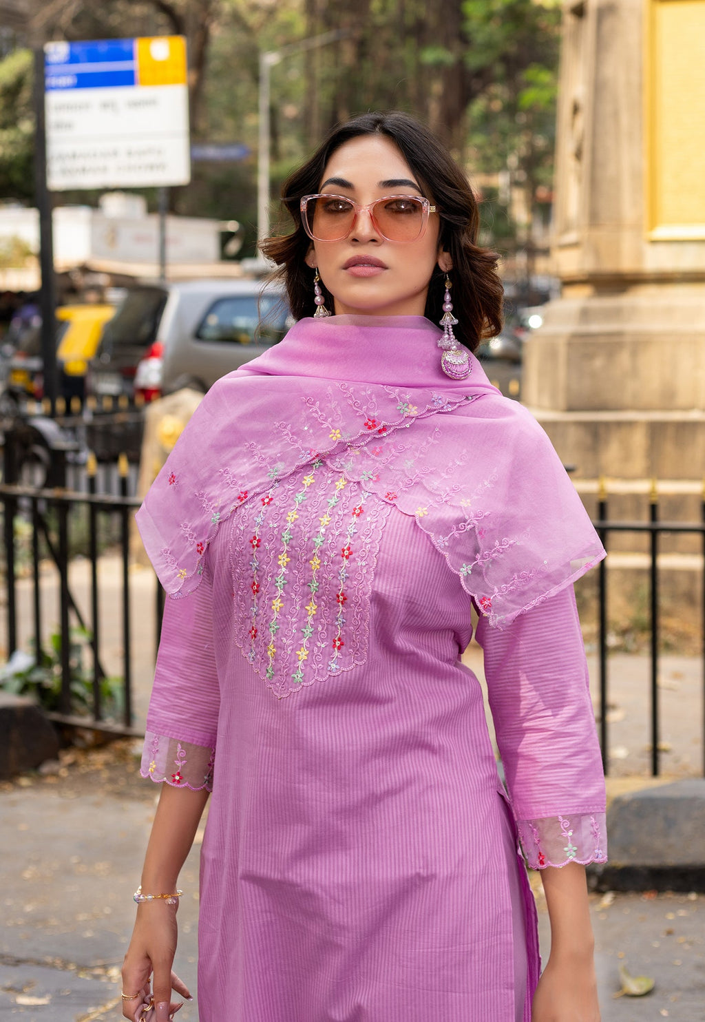 Women Embroidered Regular Work  Pure Cotton Kurta Set with Dupatta-CL-8045