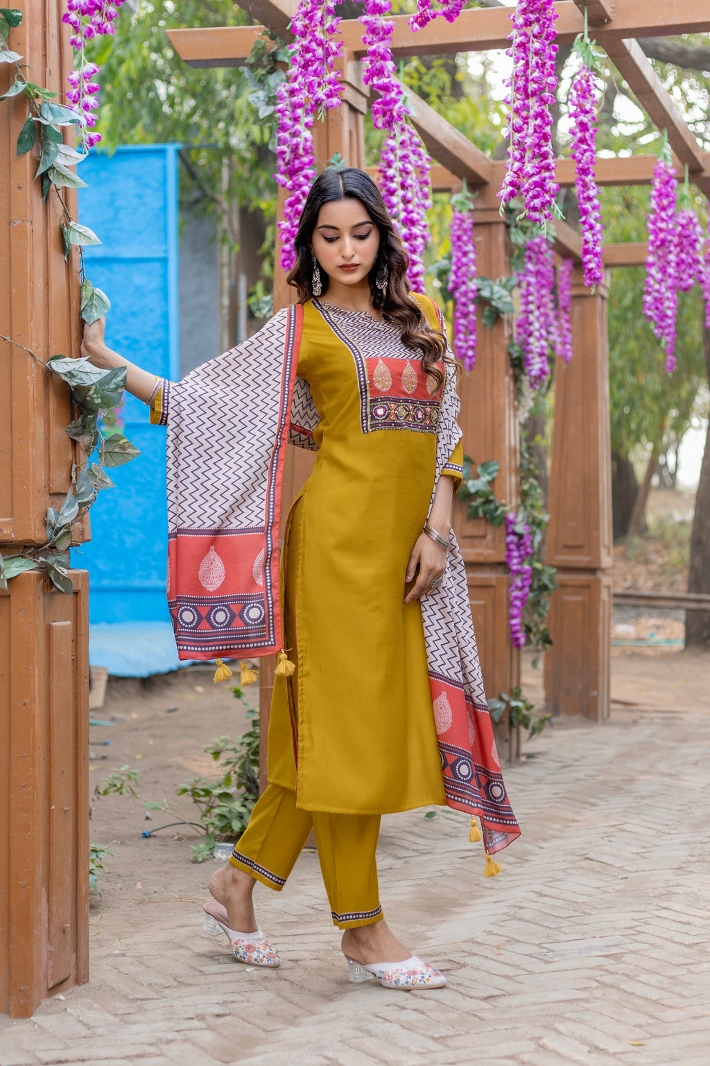 Women Modal Straight Kurta With Pant And Dupatta Suit Set-AMAYA