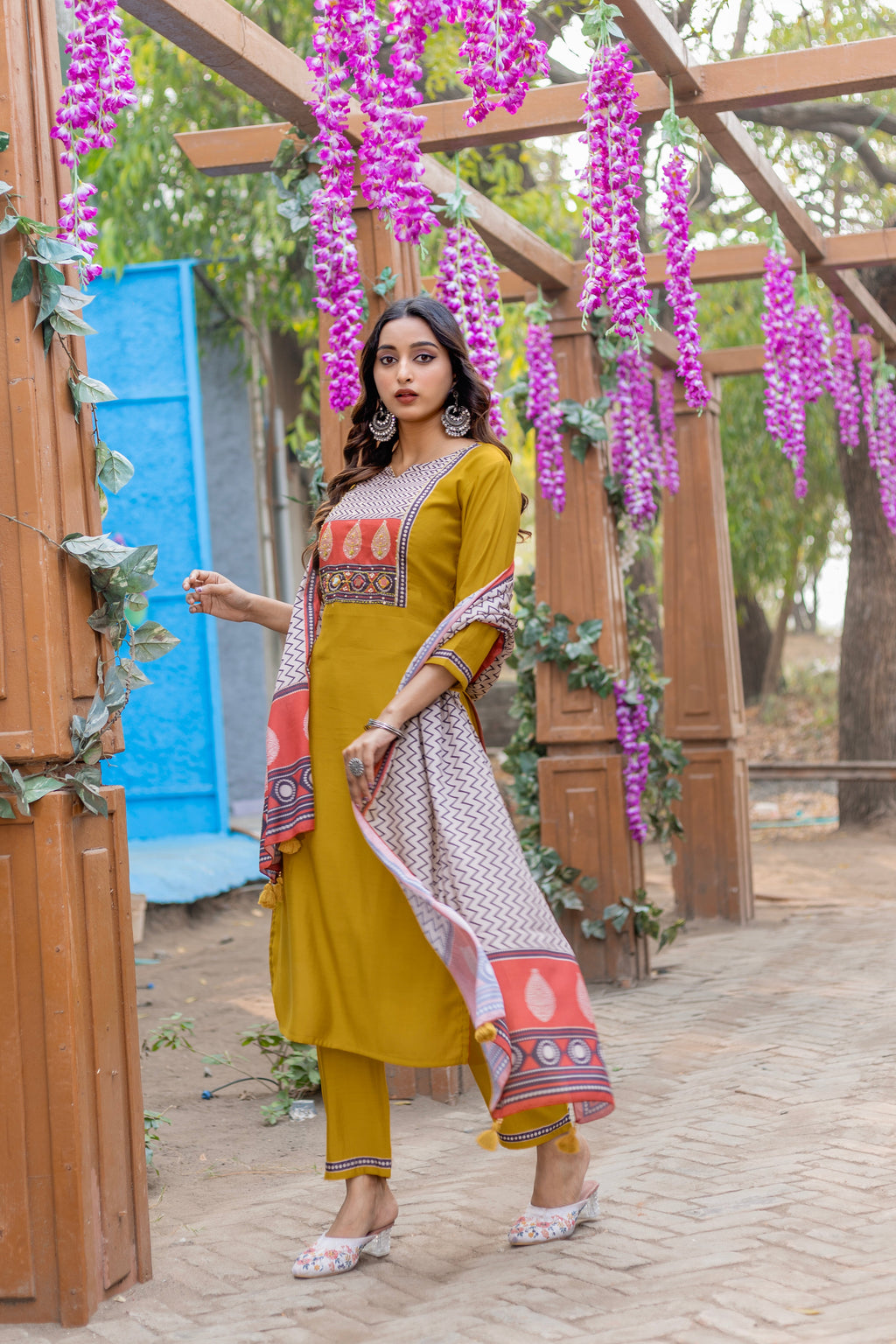 Women Modal Straight Kurta With Pant And Dupatta Suit Set-AMAYA