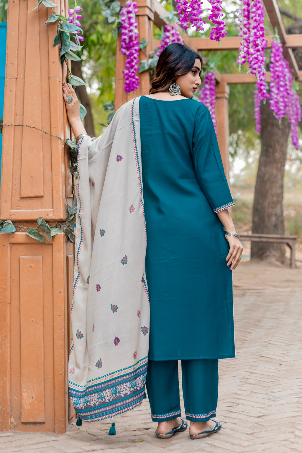 Women Modal Straight Kurta With Pant And Dupatta Suit Set-AMAYA