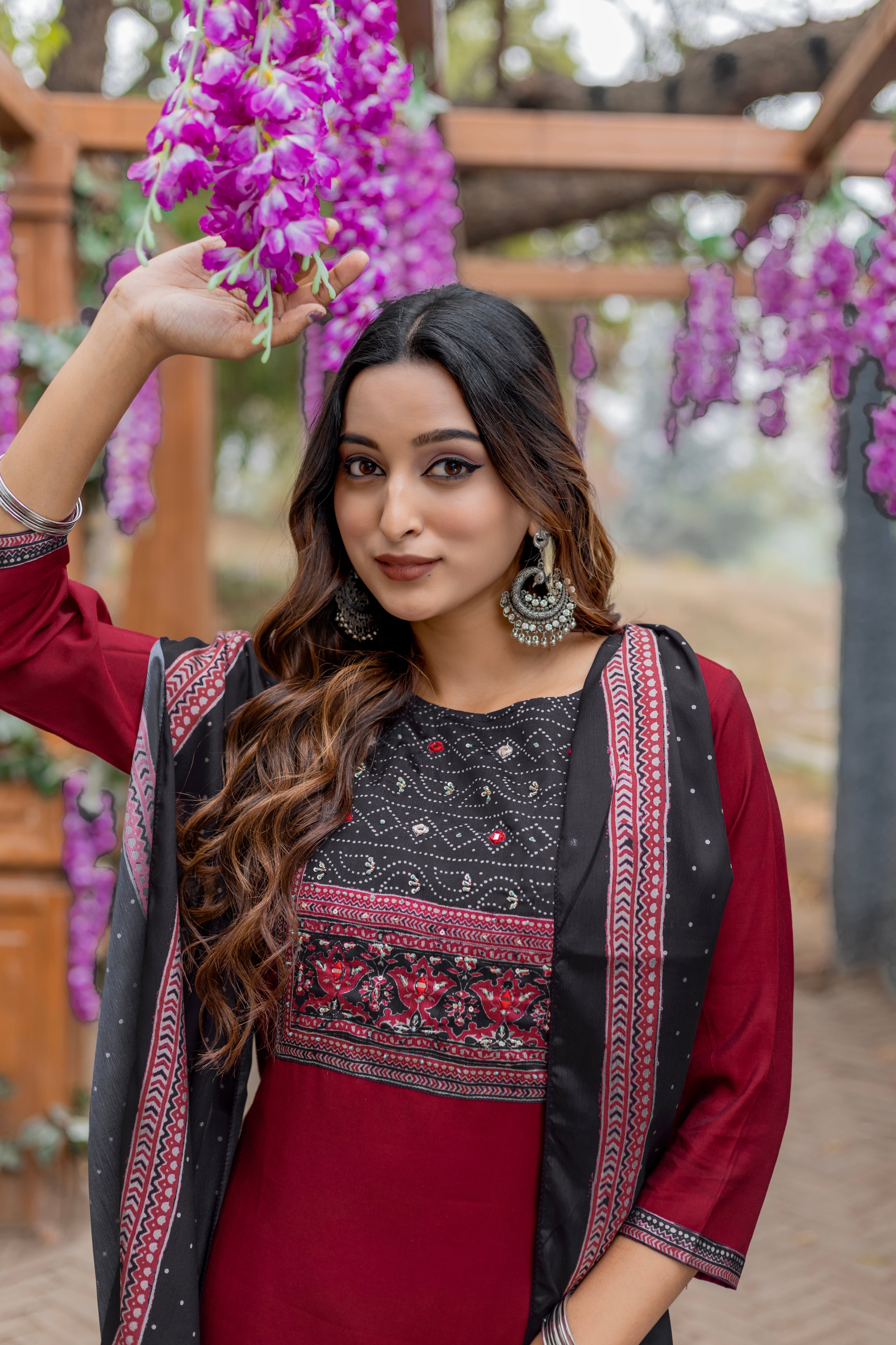 Women Modal Straight Kurta With Pant And Dupatta Suit Set-AMAYA
