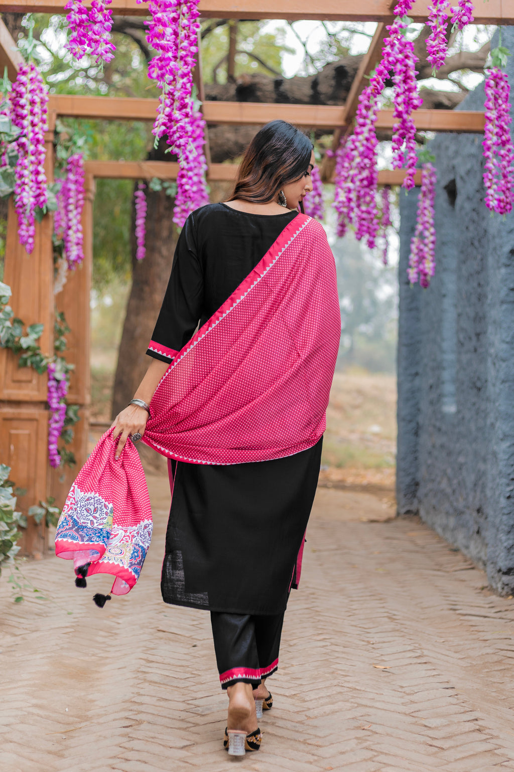 Women Modal Straight Kurta With Pant And Dupatta Suit Set-AMAYA