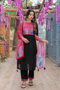 Women Modal Straight Kurta With Pant And Dupatta Suit Set-AMAYA