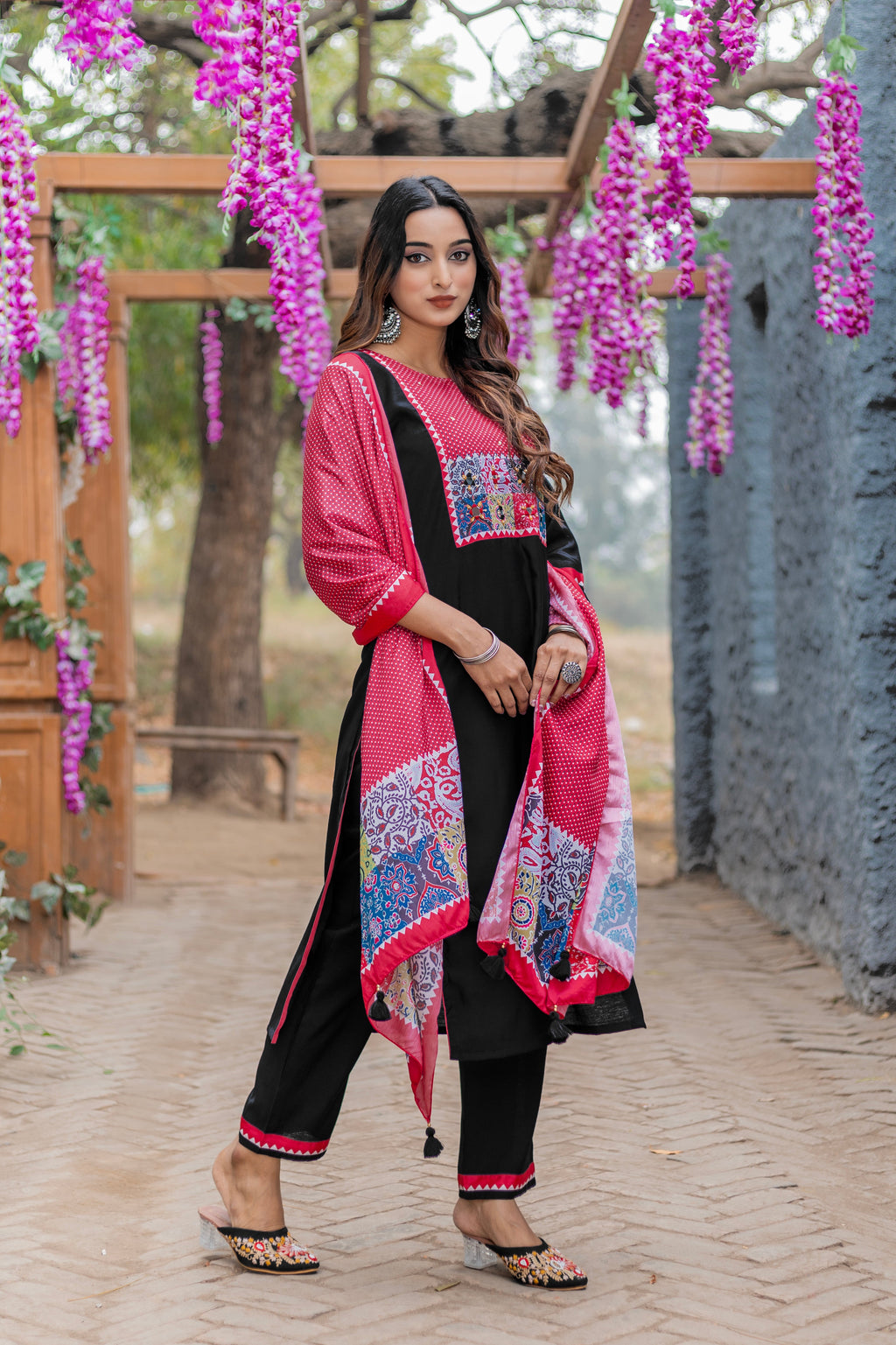 Women Modal Straight Kurta With Pant And Dupatta Suit Set-AMAYA