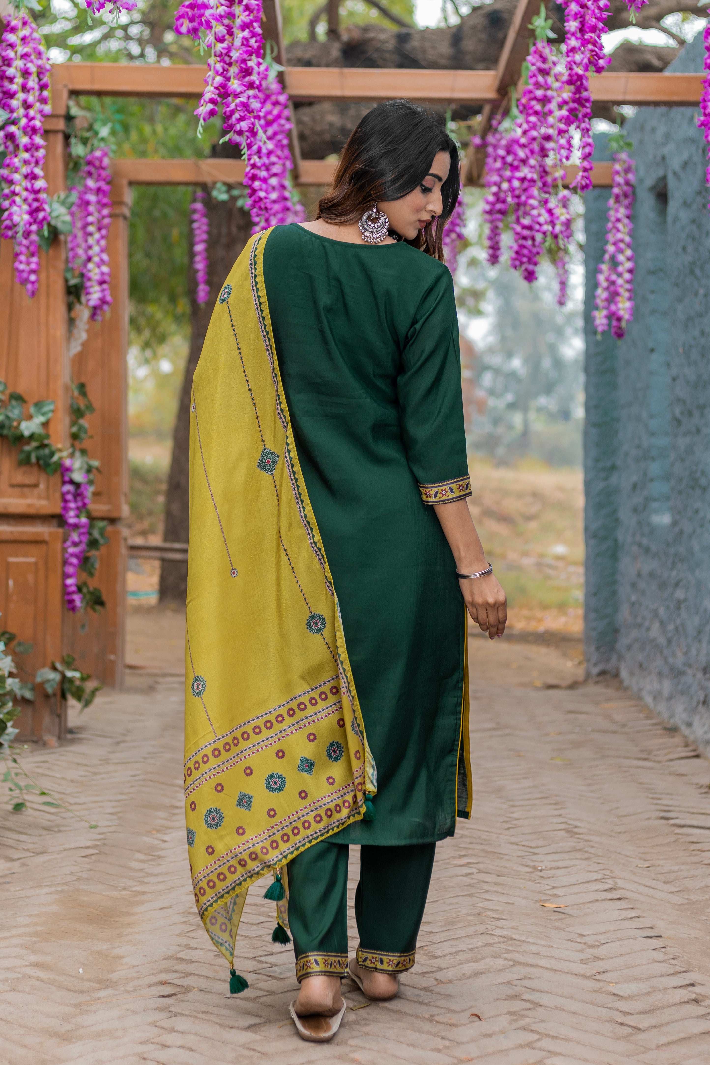 Women Modal Straight Kurta With Pant And Dupatta Suit Set-AMAYA
