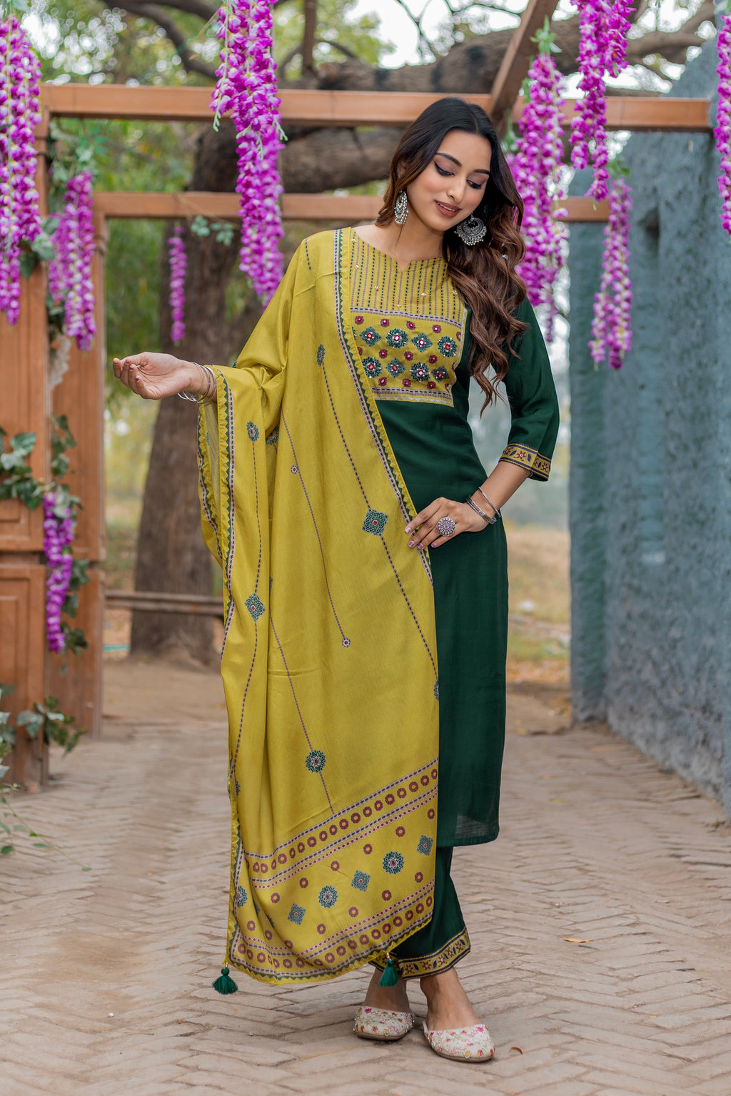 Women Modal Straight Kurta With Pant And Dupatta Suit Set-AMAYA