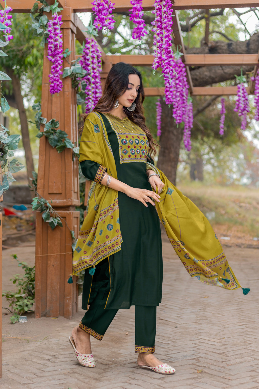 Women Modal Straight Kurta With Pant And Dupatta Suit Set-AMAYA