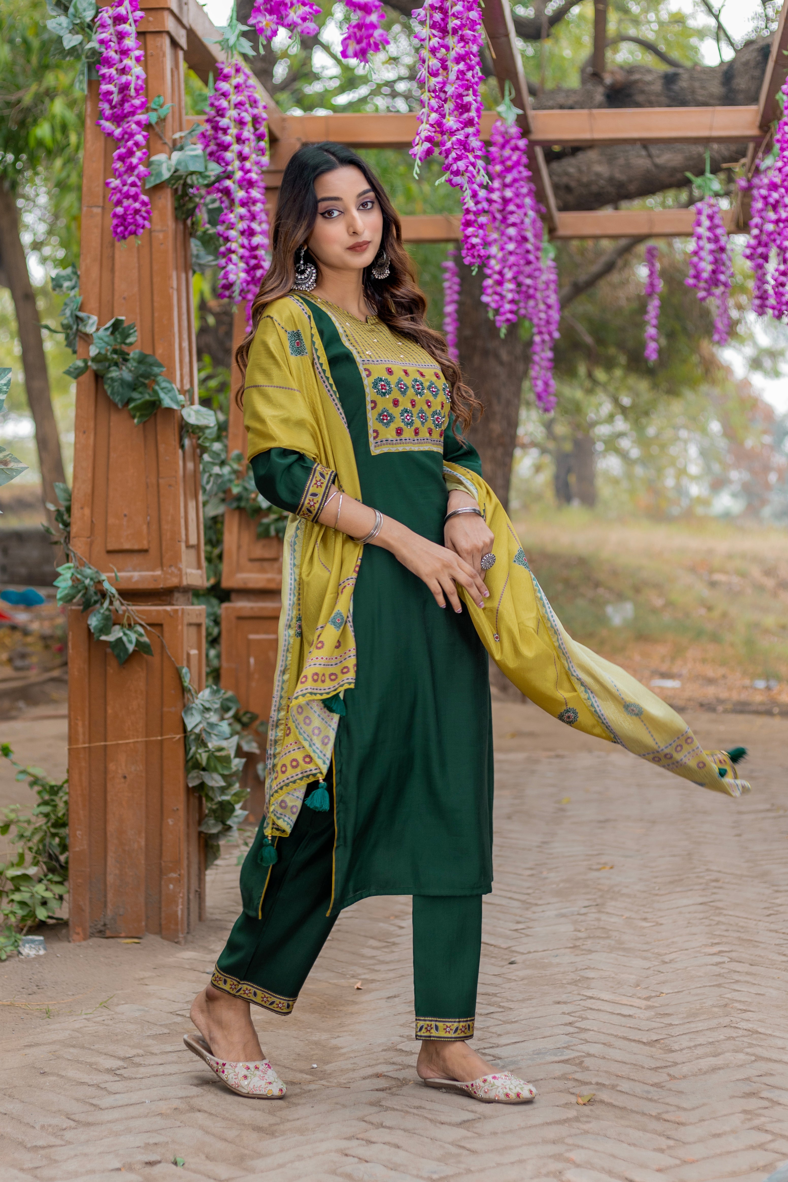 Women Modal Straight Kurta With Pant And Dupatta Suit Set-AMAYA