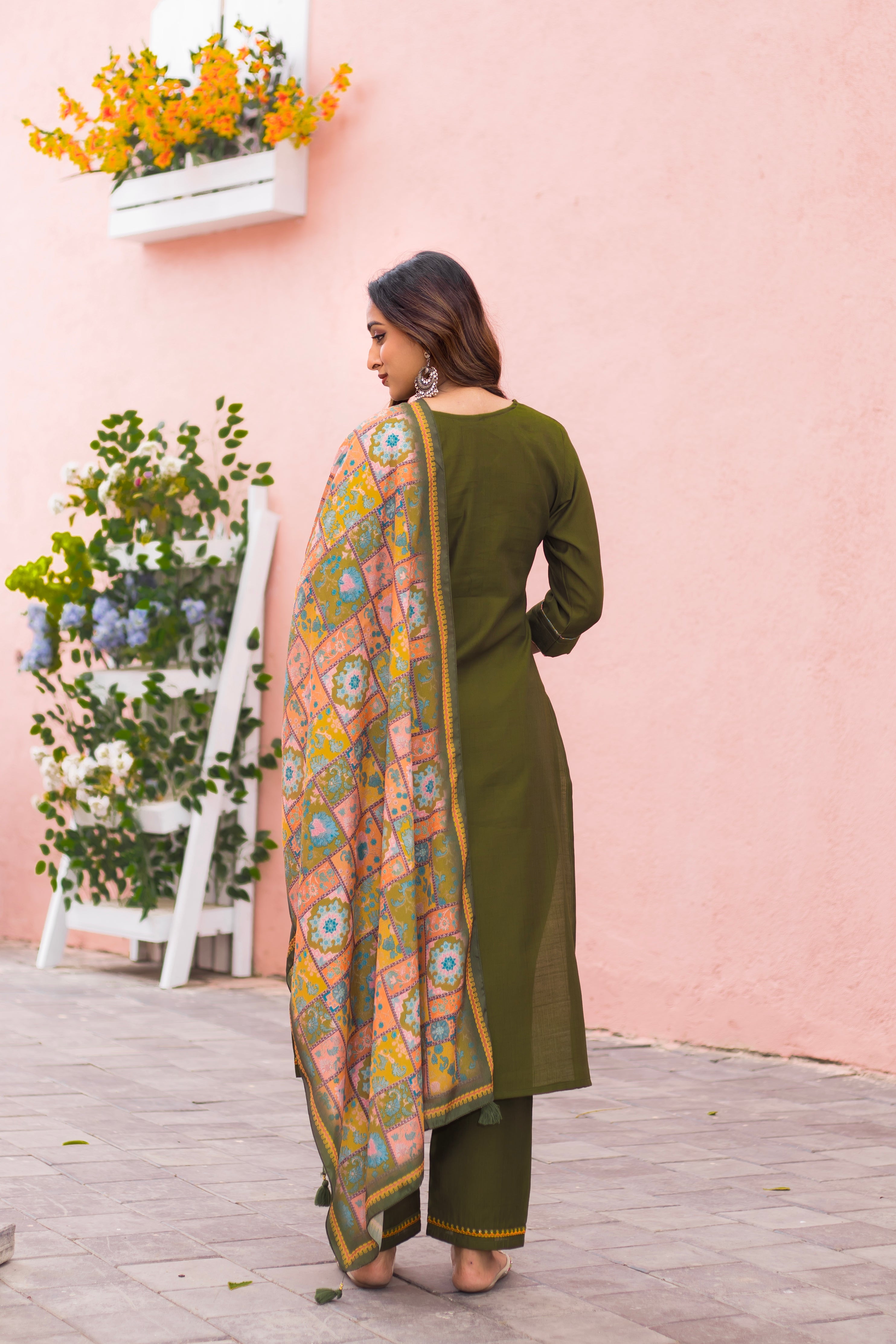 Women Modal Print  Straight Kurta With Pant And Dupatta Suit Set-DAY LIGHT