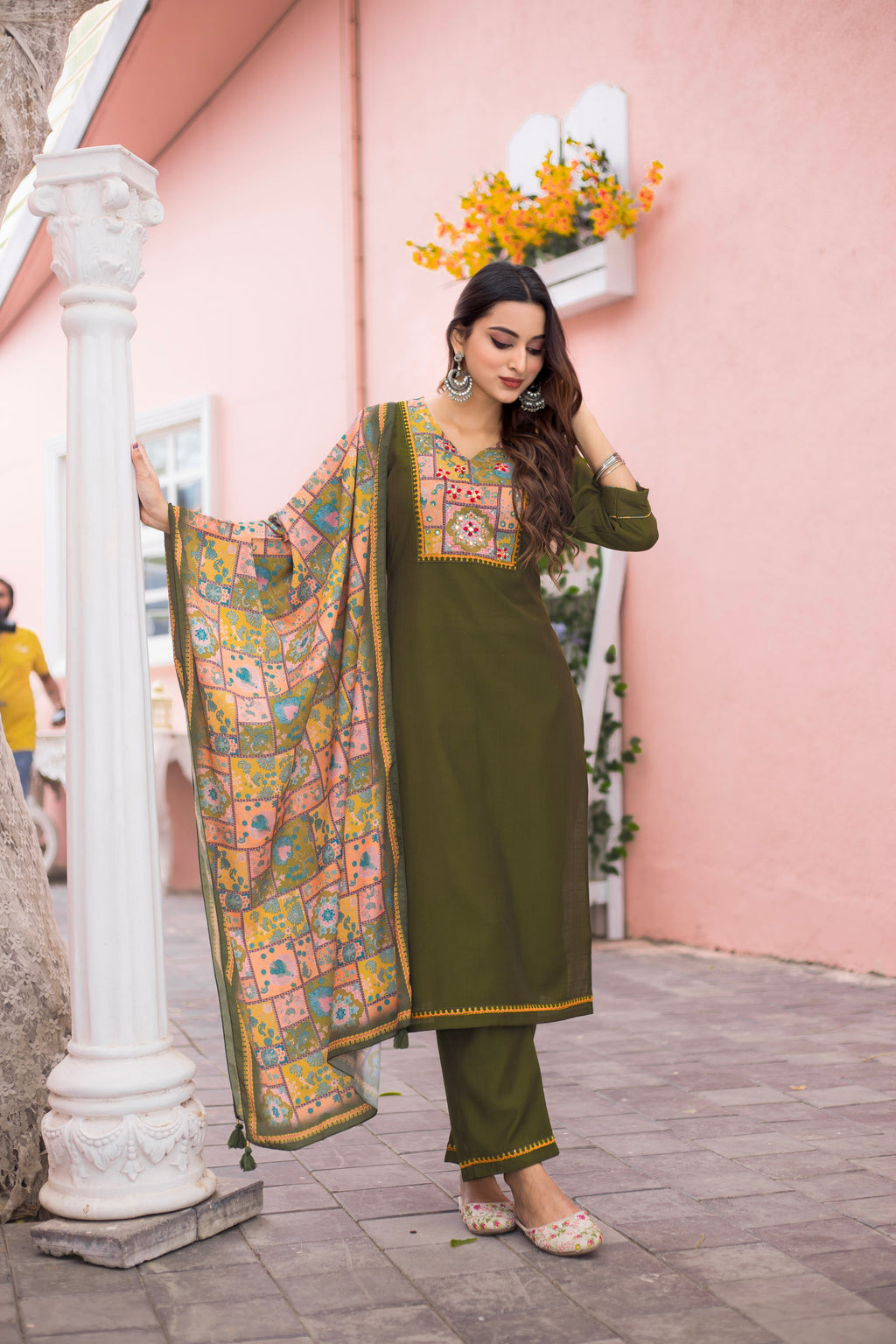 Women Modal Print  Straight Kurta With Pant And Dupatta Suit Set-DAY LIGHT