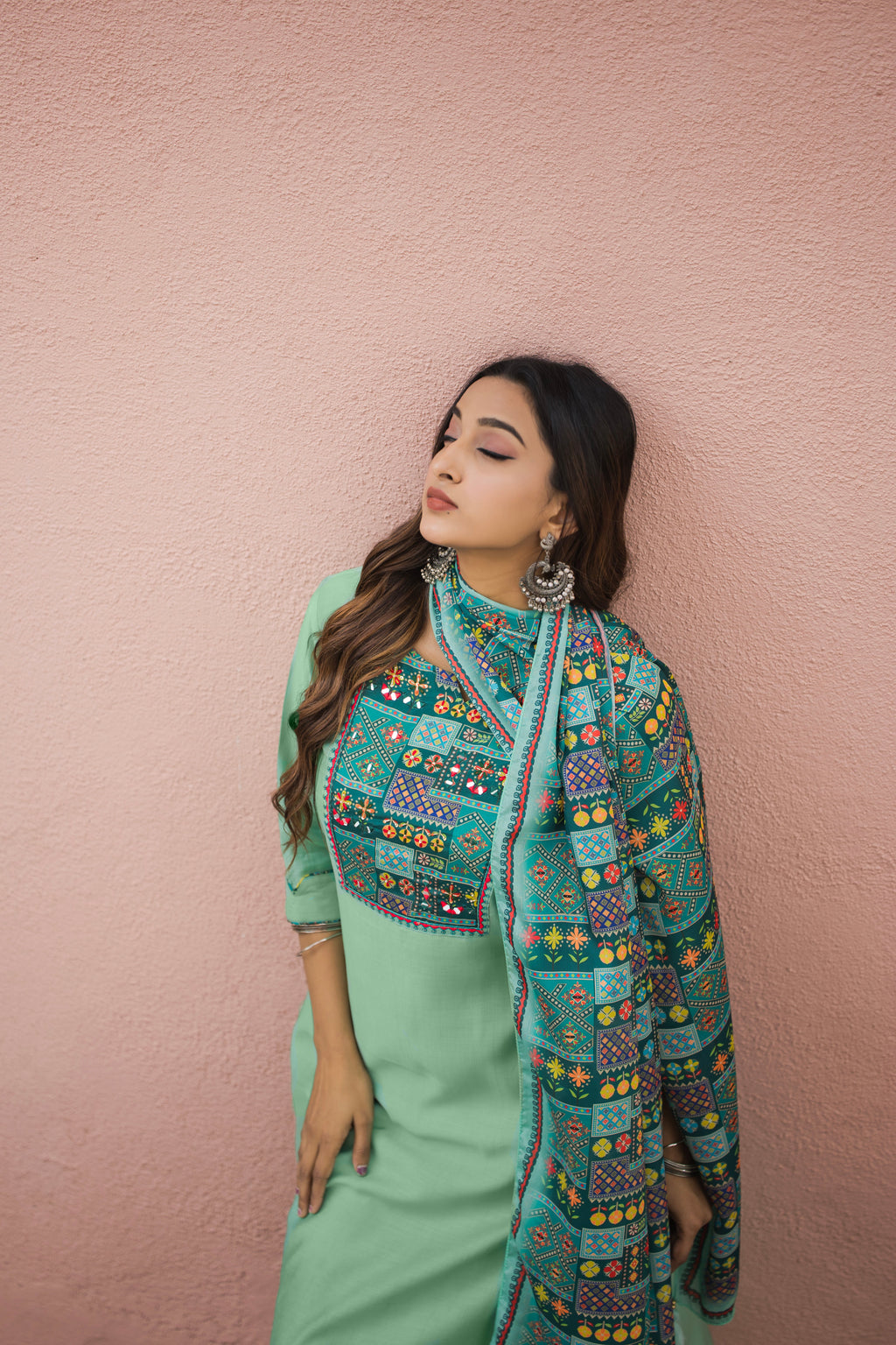 Women Modal Print  Straight Kurta With Pant And Dupatta Suit Set -DAYLIGHT