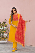 Women Modal Print  Straight Kurta With Pant And Dupatta Suit Set-DAY LIGHT