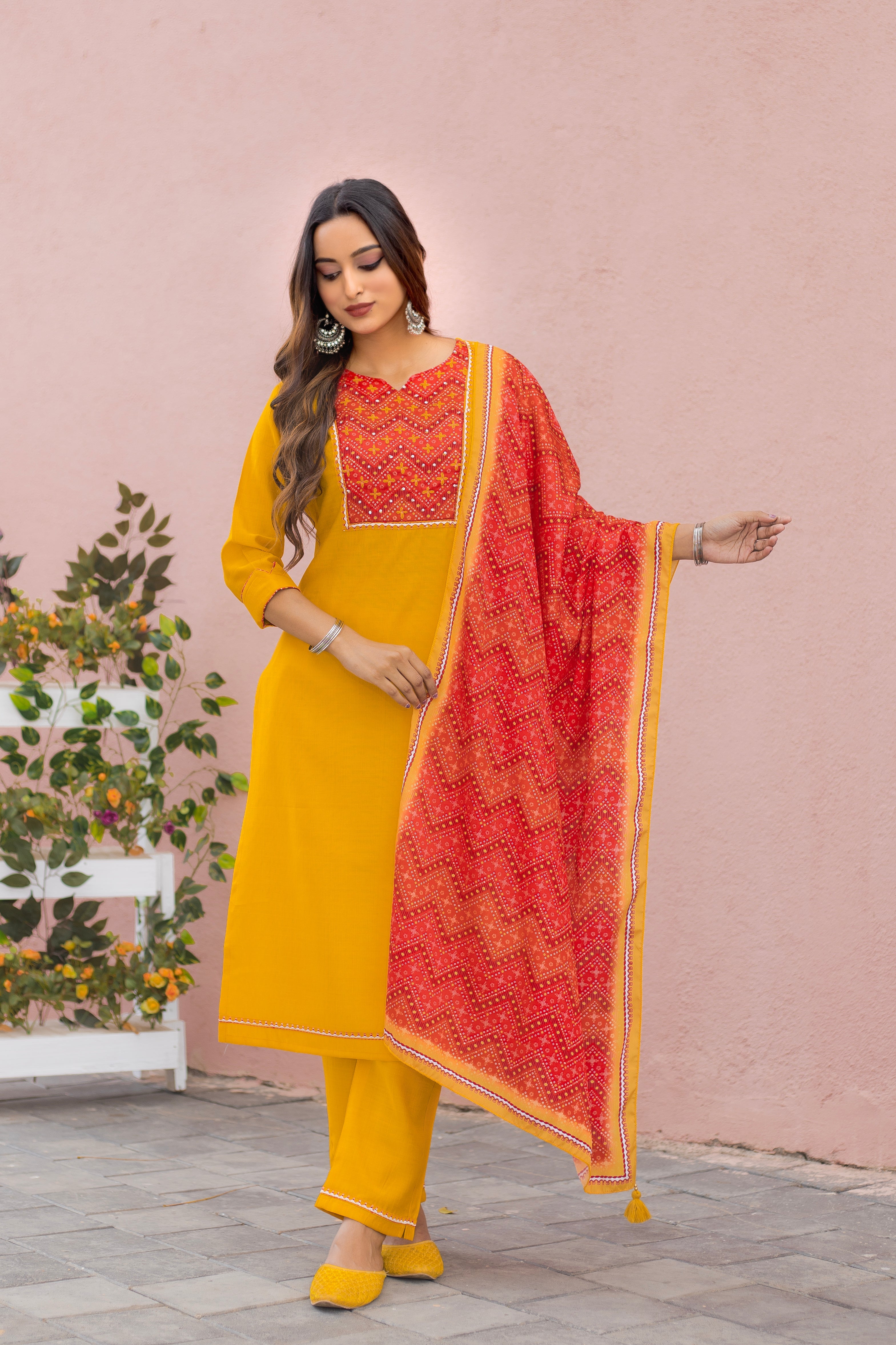 Women Modal Print  Straight Kurta With Pant And Dupatta Suit Set-DAY LIGHT