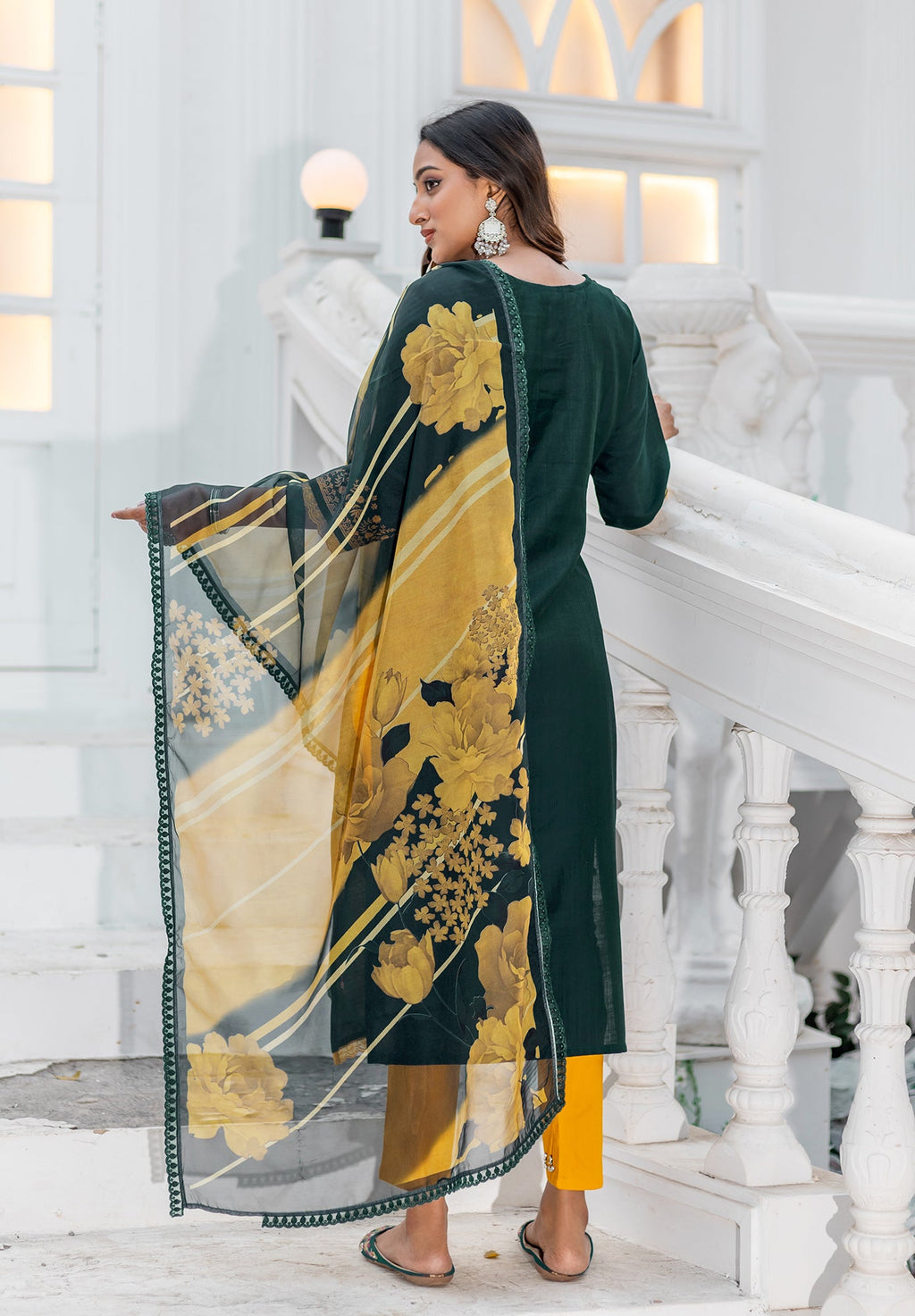 Women Modal Embroidery Straight Kurta With Pant And Dupatta Suit Set-NIRVEE