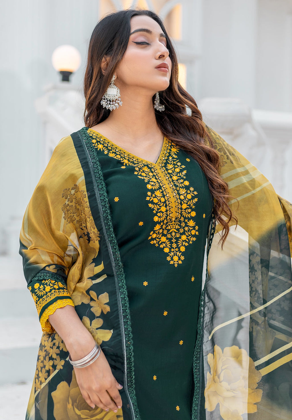 Women Modal Embroidery Straight Kurta With Pant And Dupatta Suit Set-NIRVEE