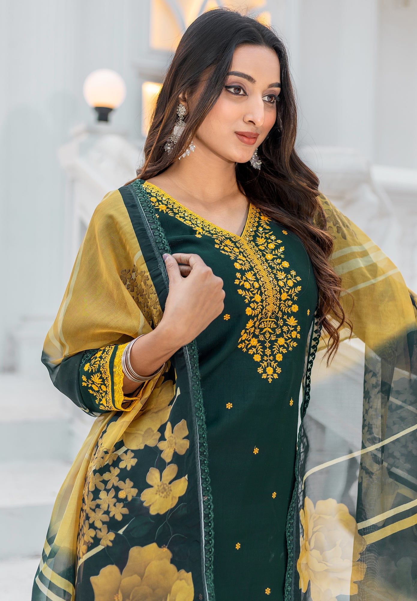 Women Modal Embroidery Straight Kurta With Pant And Dupatta Suit Set-NIRVEE