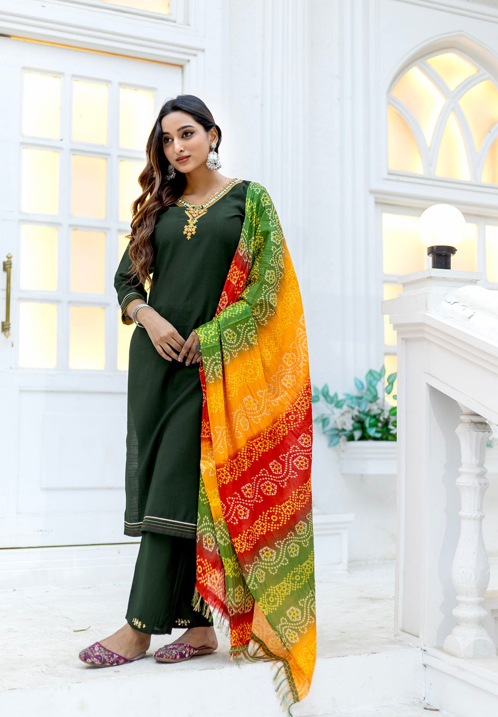 Women Viscos Weaving Straight Kurta With Pant And Dupatta Suit Set-NIKITA
