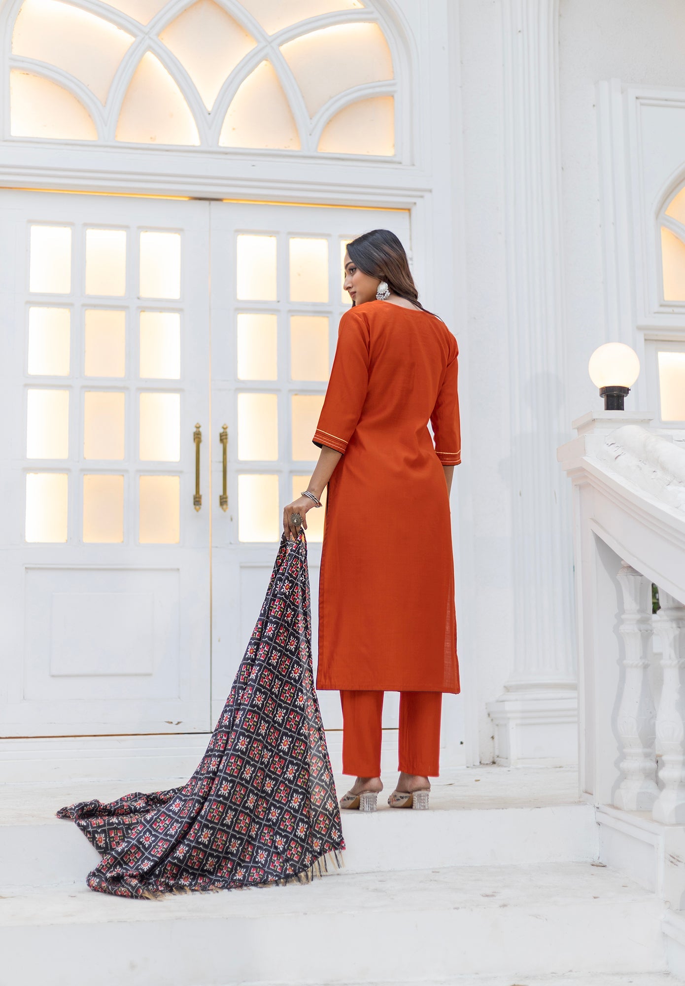 Women Viscos Weaving Straight Kurta With Pant And Dupatta Suit Set-NIKITA