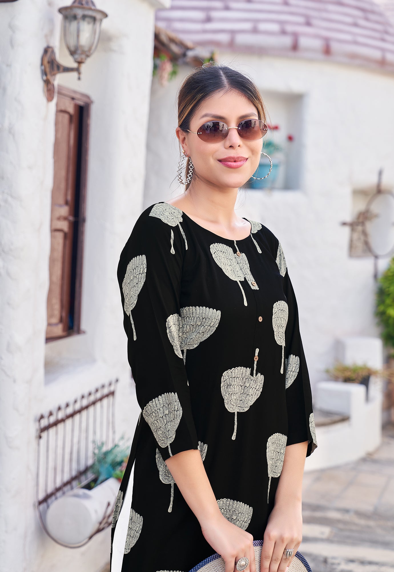 Women Ethnic Motifs Printed Kurti-AKSHARA-32