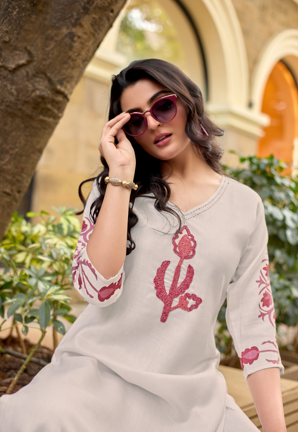 Women Ethnic Motifs Printed Regular Kurta with Palazzos-IV-1034
