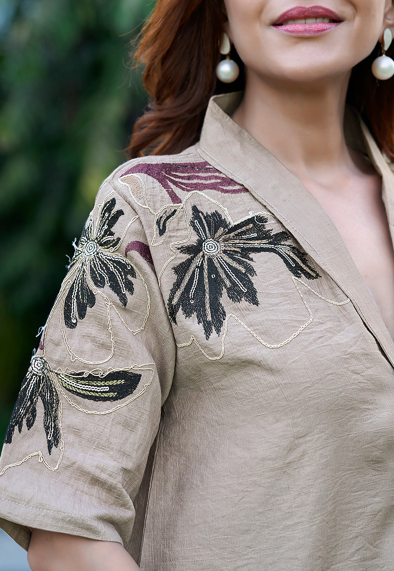 Women Embroidered Shirt With Trouser Co-Ords-DAIZY