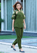 Women Embroidered Shirt With Trouser Co-Ords-DAIZY